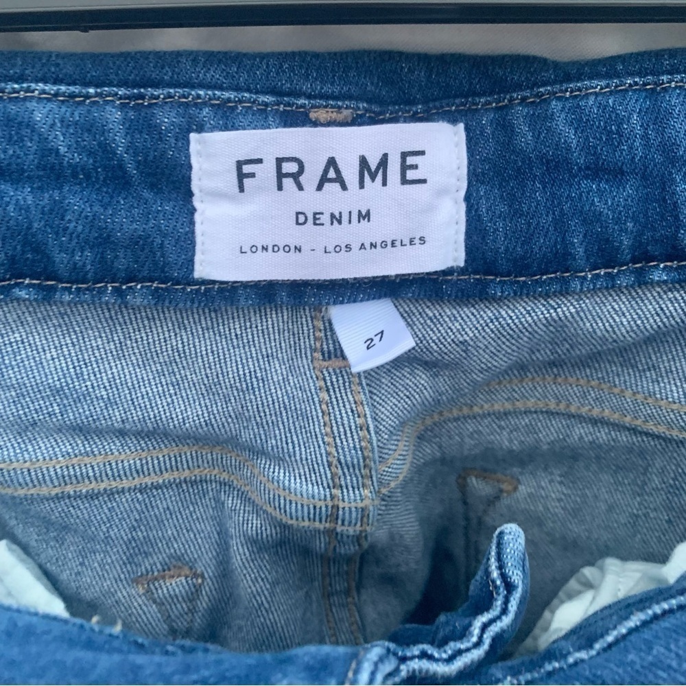 Frame Denim Le High Straight Jeans Fold Over Waist Size 27 - Picture 5 of 9